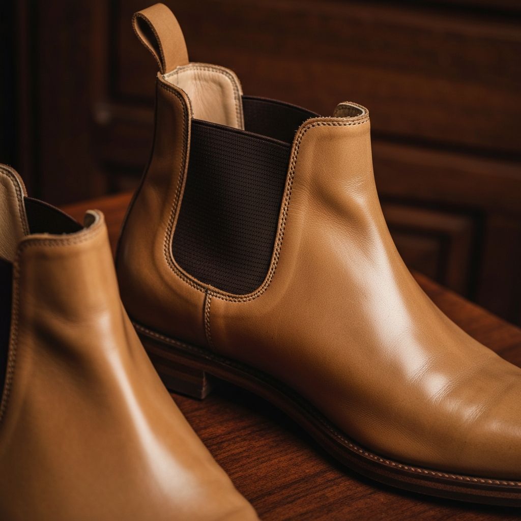 탠 첼시 부츠